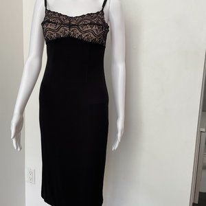 Nicole Miller, Black and Lace Strap Dress, Size 4